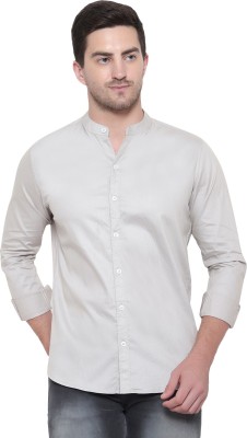 Zaure.plus Men Solid, Dyed, Washed, Woven Casual Beige Shirt