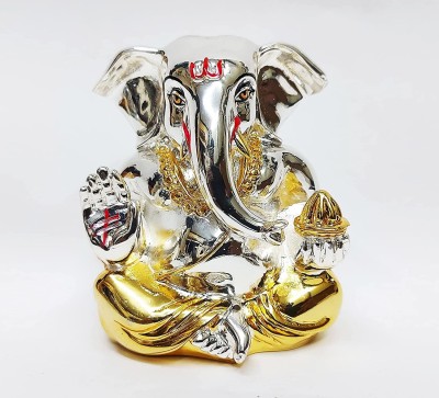 Gold Art India Gold and silver plated appu ganesha for car dashboard gifting home decor Decorative Showpiece  -  7 cm(Polyresin, Gold Plated, Silver Plated, Gold, Silver)