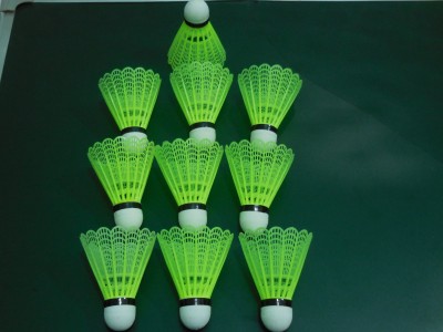 CTC CREATION Premium Nylon Aero-777 Badminton Shuttlecock Plastic Shuttle  - Yellow(Medium, 77, Pack of 10)