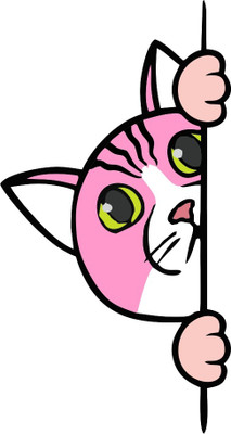 Divine studio 137 cm Littile Cat Hiding Wall Sticker Standard Size -137cmx91cm Color - Multicolor Self Adhesive Sticker(Pack of 1)