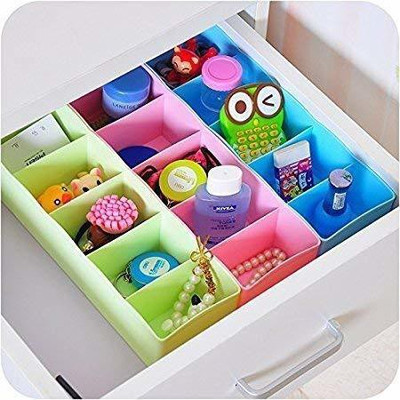 GONAZO 5-Grid Storage Box Drawer Organizer, Underwear, Innerwear, Socks, Undergarments Drawer Divider(Plastic)