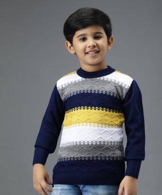 Trendy World Colorblock Round Neck Casual Boys & Girls Multicolor Sweater