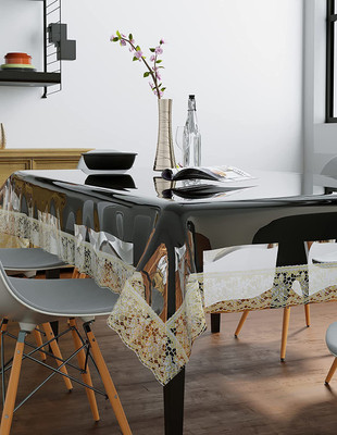 SAIBABACREATION Solid 8 Seater Table Cover(TRANSPARENT, PVC)