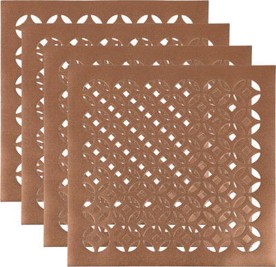 KUBER INDUSTRIES Square Pack of 4 Table Placemat(Brown, Leather)