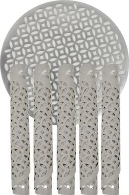 KUBER INDUSTRIES Round Pack of 6 Table Placemat(Silver, Leather)