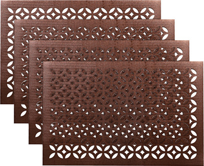 KUBER INDUSTRIES Rectangular Pack of 4 Table Placemat(Brown, Leather)