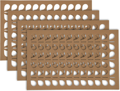 KUBER INDUSTRIES Rectangular Pack of 4 Table Placemat(Brown, Leather)