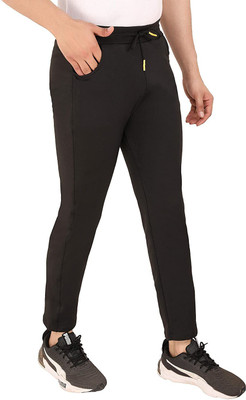 A P creation Solid Men Black Track Pants