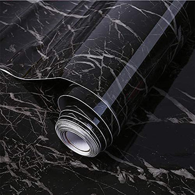 SZ TRADERS Paper Abstract Black Wallpaper(L x W: 200 cm x 60 cm)