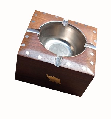 SWH Brown Wood Ashtray(Pack of 1)