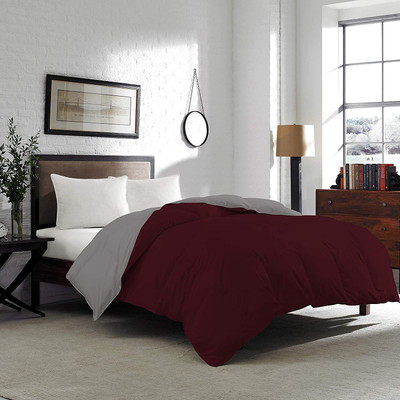 curious lifestyle Solid Double Comforter for  Heavy Winter(Microfiber, Maroon Grey)