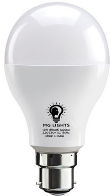 mg lights 12 W Basic Standard B22 LED Bulb(White)
