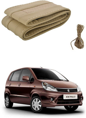 Auto Smart Look Hand Stiched Steering Cover For Maruti Zen Estilo(Beige, Leatherite)