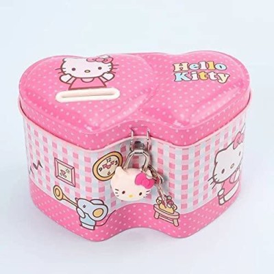 WONDER CREATURES Hello Kitty Money Bank for Kids | Saving box for Kids (Heart shape) Coin Bank Coin Bank(Multicolor)