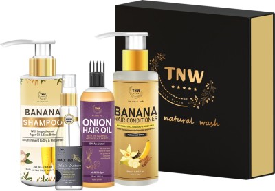 TNW - The Natural Wash Anti-Frizz Kit for Smooth, Soft & Nourished Hair | For Frizz-Free and Manageable Hair | Hair Care Range with Natural Ingredients(4 Items in the set)