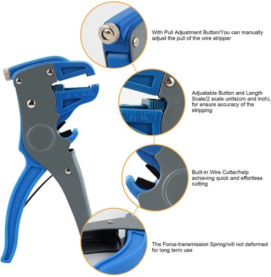 Point Zero 0.2-6mm Multi-Purpose Wire Stripper, Self-Adjusting Mechanism According to Wire Wire Cutter