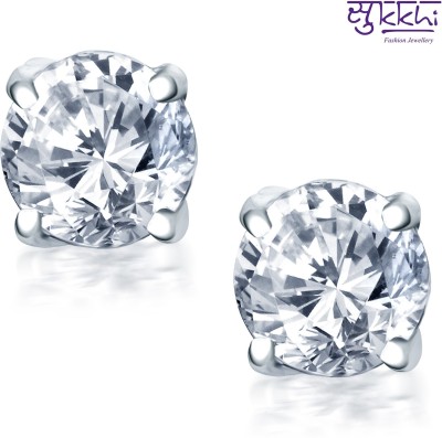 Sukkhi Excellent Rhodium Plated Solitaire Earring For Women Alloy Stud Earring