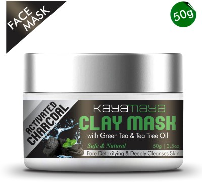 Kayamaya Charcoal Clay Mask with Green Tea & Tea Tree Oil for Reduce Pigmentation & Skin Lightening(50 g)