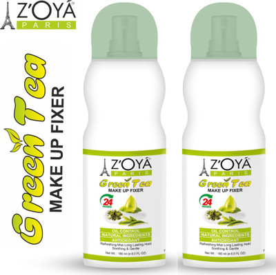 ZOYA PARIS Advance Green Tea Makeup Fixer Refresh makeup during the day by missing face. CAN BE APPLIED ANY TYPE OF MAKE UP, MIST & FIX Primer To keep your make up looking flawless all day long, you need the green tea make up fix setting spray. completely made with temperature control formula. Refre
