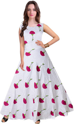 Kuberdisha Straight Gown(White)