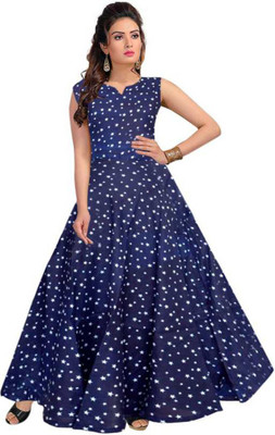 Kuber taxtile 1 Flared/A-line Gown(Blue)