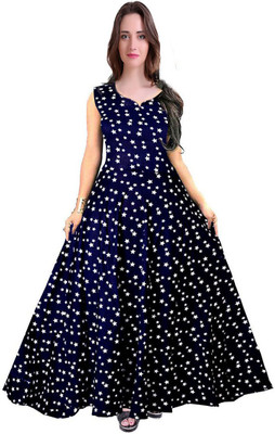 Kuber taxtile 1 Flared/A-line Gown(Blue)