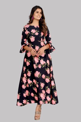 Maruti Nandan Fab Anarkali Gown(Pink)