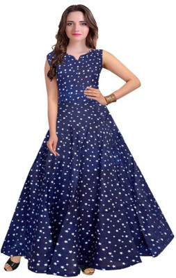 Kuberdisha Straight Gown(Blue)