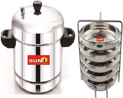 sun1 SUN1-DHOKLA/THATTU IDLI STAND WITH COOKER Induction & Standard Idli Maker(5 Plates , 5 Idlis )