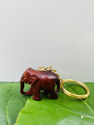 ANAWARIYAS Red sandalwood Elephant Keychain Key Chain