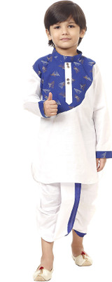 JCT DRESSES Baby Boys Festive & Party, Wedding Dhoti & Kurta Set(Multicolor Pack of 1)