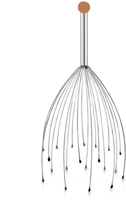 Cloudzy 1PC Head Scalp Massager for Stress Relief Manual Massaging Tool for Men and Women Bokomo Japanese Tool Head Scratcher Tingler for Gentle Hair Stimulation Silver Massager(Silver)