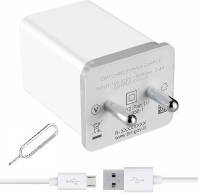 Prifakt Wall Charger Accessory Combo for Realme 3i, Realme 3 Pro, Realme C2, Vivo V15 Pro, Oppo A5s, Realme 3, Oppo F11 Pro,And Realme all smart phones.(White)