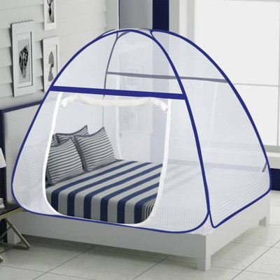 EVETIS DOUBLE BED MOSQUITO NET TENT FOR ADULTS (Navy-blue) Polyester Washable Adults Mosquito Net(Navy Blue, Tent)
