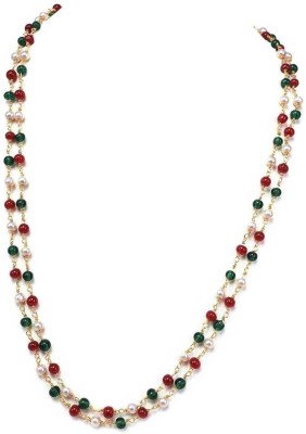 TIRUPATI Trend Colorful multiclour moti pearl Real Look Beautiful for men & women Pearl Gold-plated Plated Brass Chain