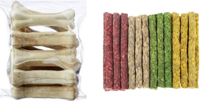SAWAY Saway Dog Healthy Pressed Chew Bone 5inch 2KG & Rawhide Mix Munchy Sticks 2kg (Pack Of 4kg) Mint, Chicken, Mutton, Beef Dog Chew(4 kg, Pack of 1)