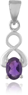 Femme Jam 925 Sterling Silver Natural Amethyst Gemstone Designer Pendant for Women & Girls Amethyst Sterling Silver Pendant