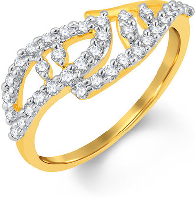 Sukkhi Sukkhi Royal Gold And Rhodium Plated Cubic Zirconia Ring Alloy Cubic Zirconia Gold Plated Ring
