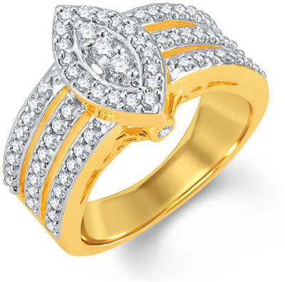 Sukkhi Alloy Cubic Zirconia Gold Plated Ring