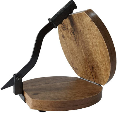 KINDRED Manual Heavy Quality Papad-Puri Press Maker Wooden Board Machine with Iron Handle ideal for Papad, Chapati, Khakhra, roti, puri maker machine Roti and Khakra Maker