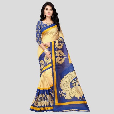 RUNAYA NX Printed Bollywood Cotton Blend Saree(Black)