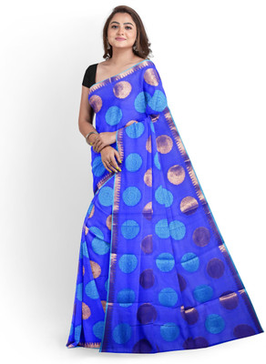 GNSARI Woven Banarasi Handloom Art Silk Saree(Blue)