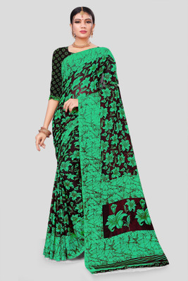 Vimalnath Synthetics Printed Bollywood Georgette Saree(Green)