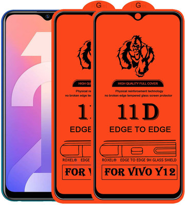 HQ Protection Edge To Edge Tempered Glass for Vivo Y12, Vivo Y15, Vivo Y17(Pack of 2)