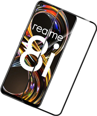 HUPSHY Edge To Edge Tempered Glass for realme 8i(Pack of 1)