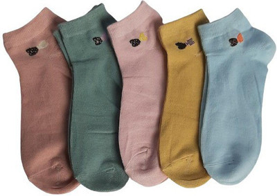 Sting Bee Women Solid Ankle Length(Pack of 5)