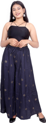 NEZUP Flared Women Dark Blue Trousers