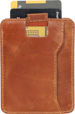 WALLETIN Men & Women Casual Tan Genuine Leather Wallet(4 Card Slots)