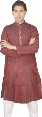 Shahana Men Self Design A-line Kurta(Maroon)