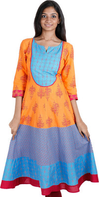 

Estyle Women Printed Anarkali Kurta(Multicolor), Orange